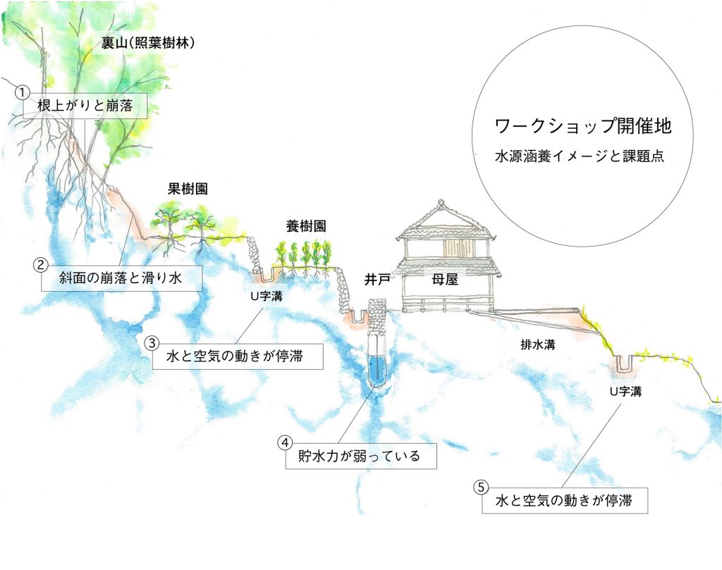 「めぐる」谷の水源涵養イメージ概念図